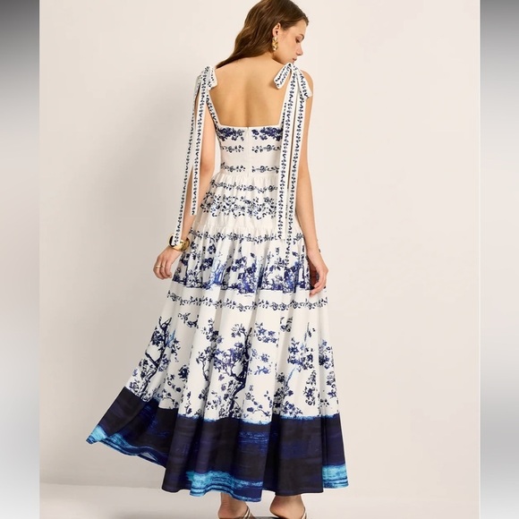 Commense Floral Print Tie-Strap Tiered Dress - Picture 4 of 4